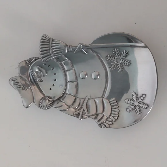 VTG Metal Snowman Candy Dish - Picture 1 of 5